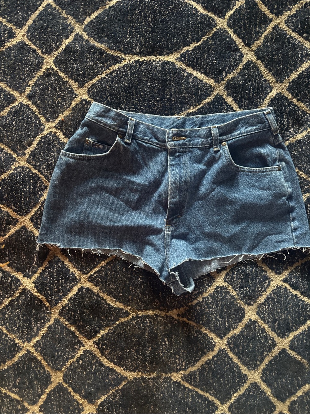 Lee Dark Blue Denim Cutoff Shorts